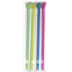 8" Neon Wrapped Spoon Straws 10,000 pack